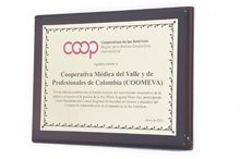 Placa de la Cooperativa de las Américas 2015