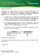 Comunicado para colaboradores