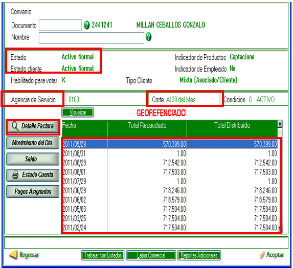 1. ¿Qué visualizo en la consulta general de facturación?